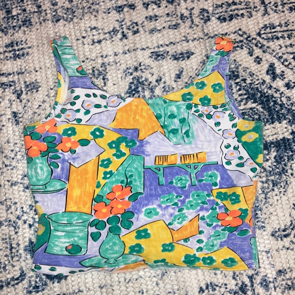 Vibrant vintage crop top.